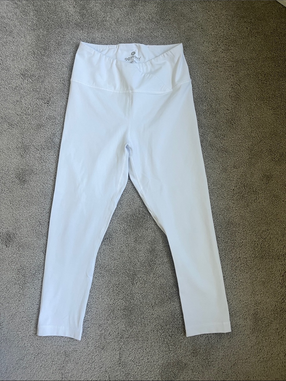 90 Degree By Reflex Girls White High-Rise Performance Leggings